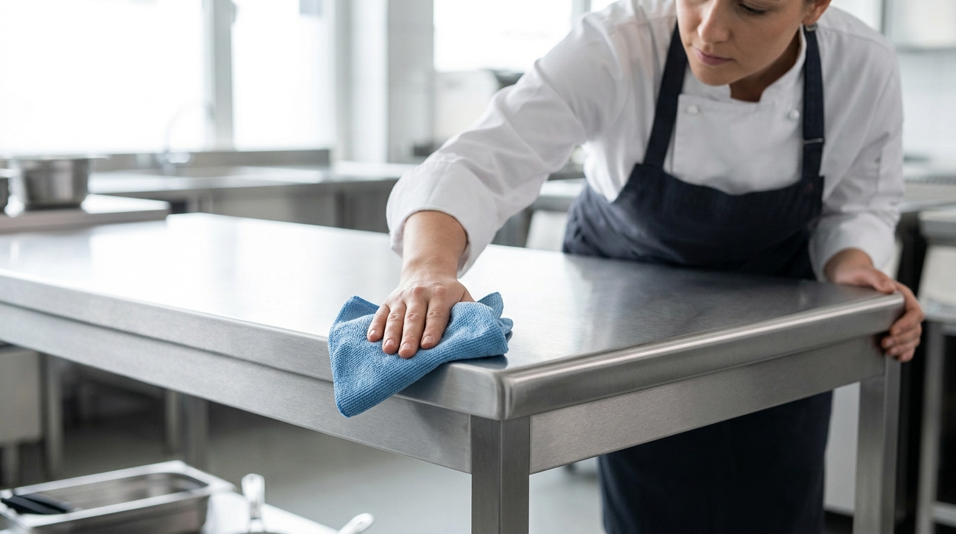 Redaktionelles Titelbild zum Beitrag: Hygiene-Fugen: Konstruktive Vermeidung von Schmutznestern an Tischplatten